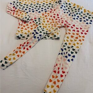 Like New Old Navy Heart Print Pajama Set
